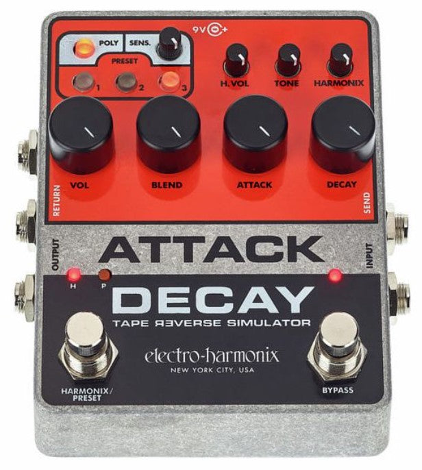 Electro Harmonix Attack Decay Tape Reverse Simulator Pedal 3