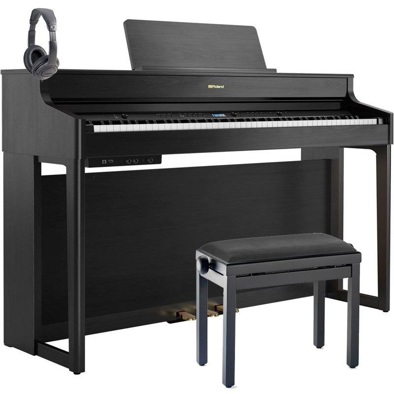 Roland -Pack- HP702 CH Piano Digital Charcoal Black + Banqueta y Auriculares 1