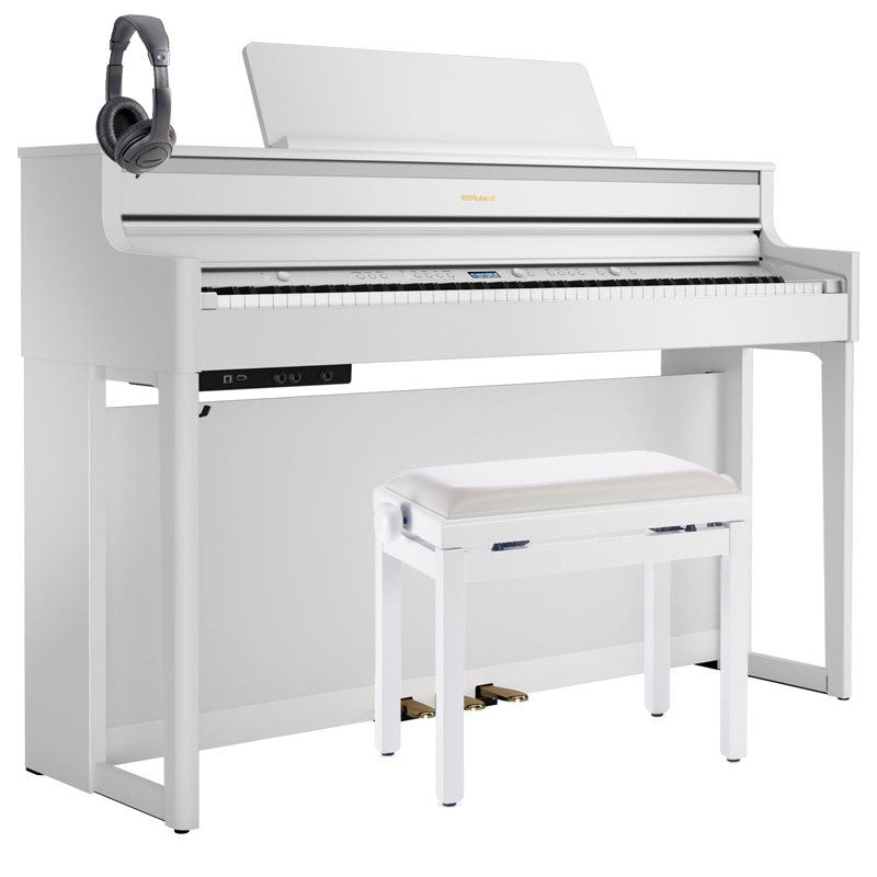 Roland -Pack- HP704 WH Piano Digital Blanco + Banqueta y Auriculares 1