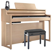 Roland -Pack- HP704 LA Piano Digital Light Oak + Banqueta y Auriculares 1