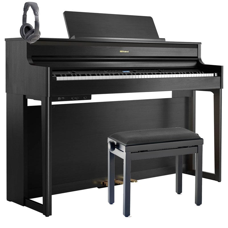 Roland -Pack- HP704 CH Piano Digital Charcoal Black + Banqueta y Auriculares 1