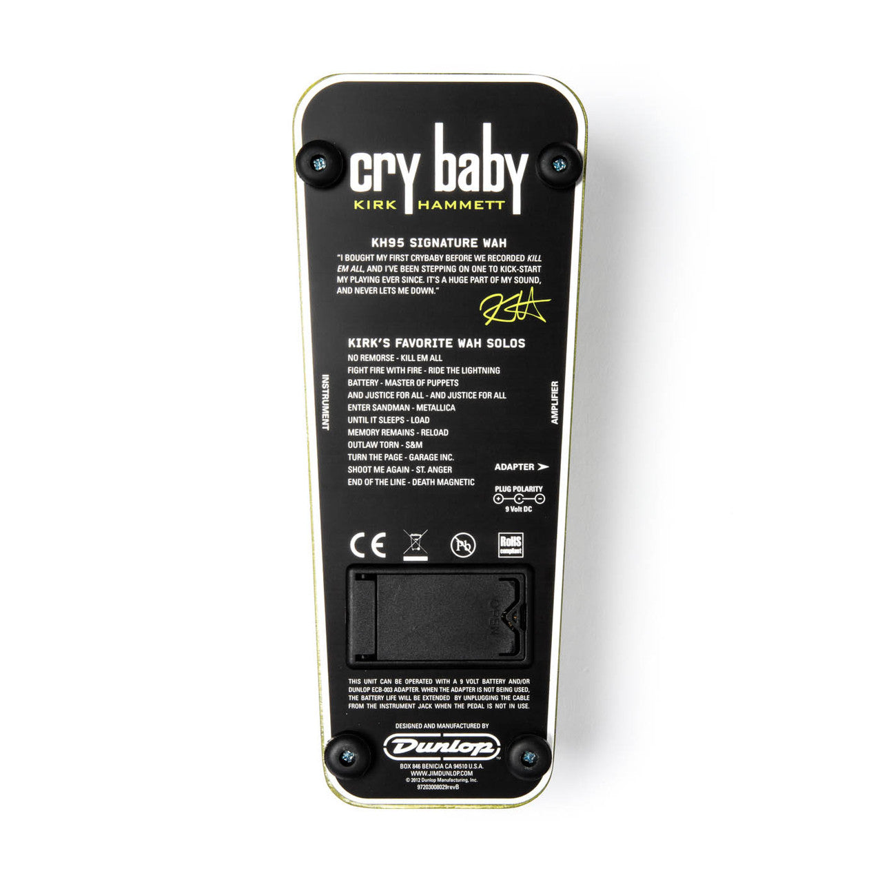 Dunlop KH95 Pedal Crybaby Wah Signature Kirk Hammett 15