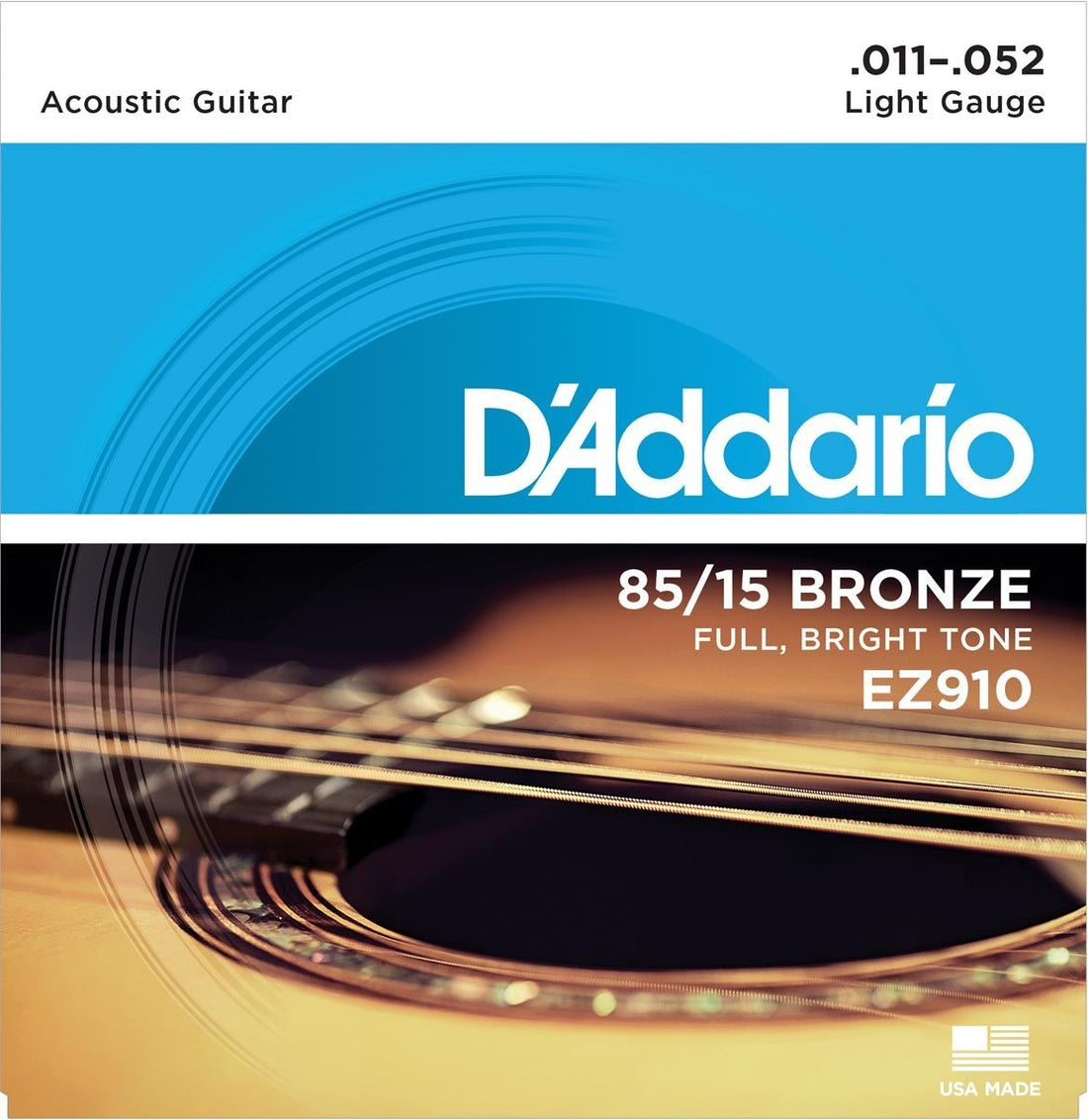 Daddario EZ910 Juego Cuerdas Guitarra Acústica 011-052 1