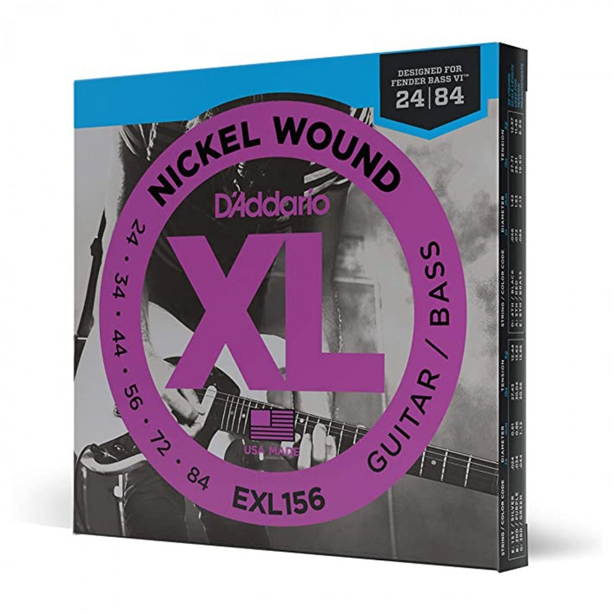 Daddario EXL156 Juego 6 Cuerdas Guitarra/Bajo 024-084 2