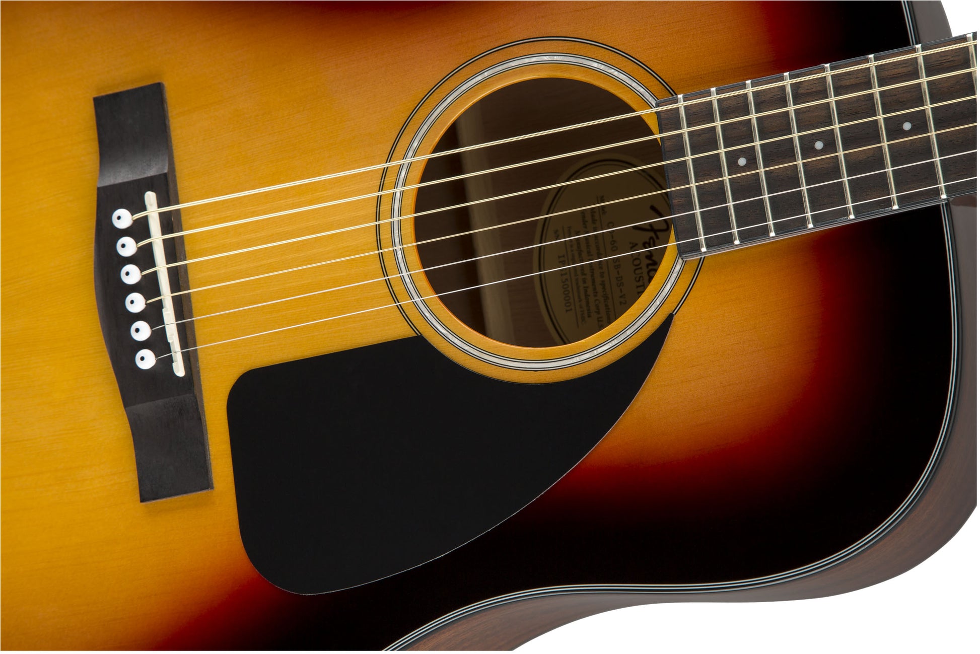 Fender CD60 V3 WN Guitarra Acústica Dreadnought Sunburst 5