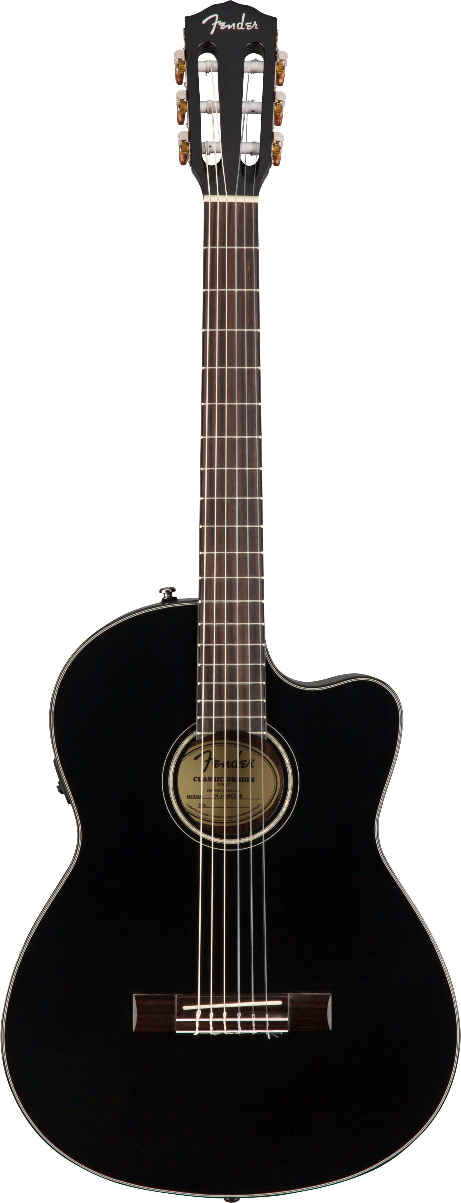 Fender Cn140Sce BLK WN Guitarra Española Electrificada Negra 1