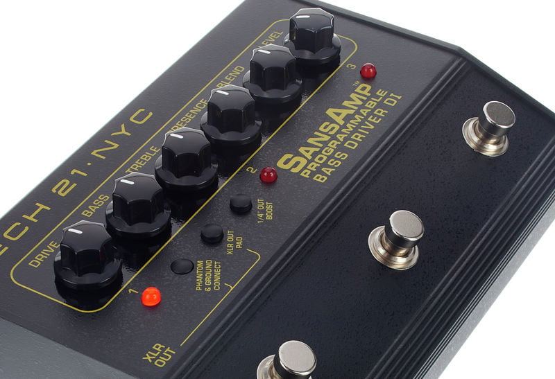 Tech 21 SansAmp Bass Driver DI Programmable Pedal Preamplificador para Bajo 9