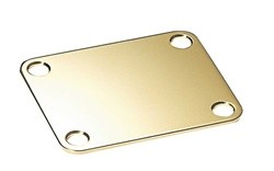 All Parts AP0600002 Neck Plate Steel 4 Hole for Guitar or Bass Gold 1