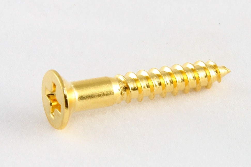 All Parts GS0063002 Bridge Mounting Screws for Guitar or Bass Gold 8 X 1 Long 1