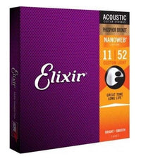 Elixir 11027 Nanoweb Custom Light Juego Cuerda Guitarra Acústica 011-052 3