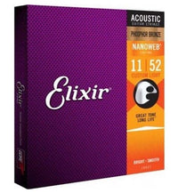 Elixir 16027 Nanoweb Phospor Bronze Custom Light Juego Cuerdas Guitarra Acústica 011-052 3