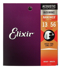 Elixir 11102 Nanoweb Medium Juego Cuerdas Acústica 013-056 1