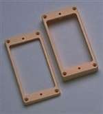 All Parts PC0743028 Humbucking Pickup Ring Set - Neck and Bridge Slanted Cream Plastic 1