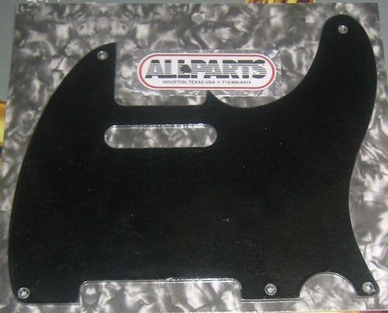 All Parts PG0560038 Pick Guard for Tele Black Bakelite 1-Ply (080) (5 Screw Holes) 1