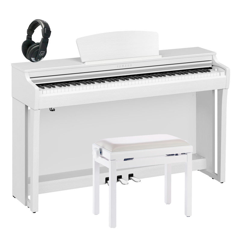 Yamaha -Pack- CLP725WH Piano Digital Blanco + Banqueta y Auriculares 1