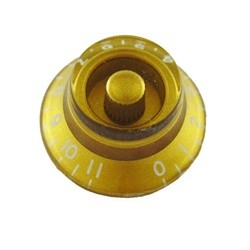 All Parts PK0142032 Bell Knobs (2) Gold Numbers 0 - 11 Fits USA Split Shaft Pots 1