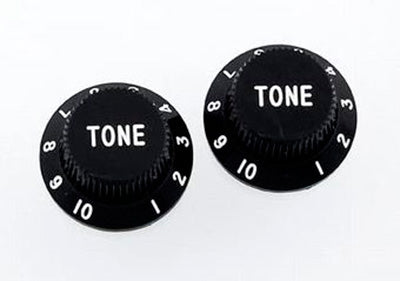 All Parts PK0153023 Tone Knobs (2) Black for Strat Fits USA Split Shaft Pots 1