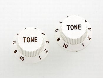 All Parts PK0153025 Tone Knobs (2) White for Strat Fits USA Split Shaft Pots 1