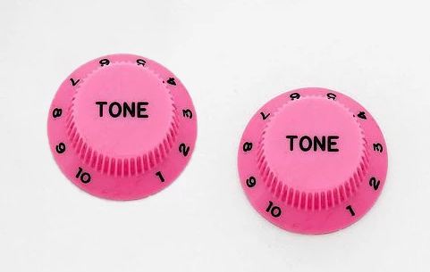 All Parts PK0153030 Tone Knobs (2) Hot Pink for Strat Fits Split Shaft Pots 1