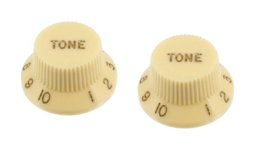 All Parts PK0153048 Tone Knobs (2) Vintage Cream for Strat Fits USA Split Shaft Pots 1