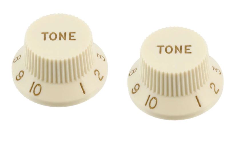 All Parts PK0153050 Tone Knobs (2) Parchment (Old White) for Strat 1