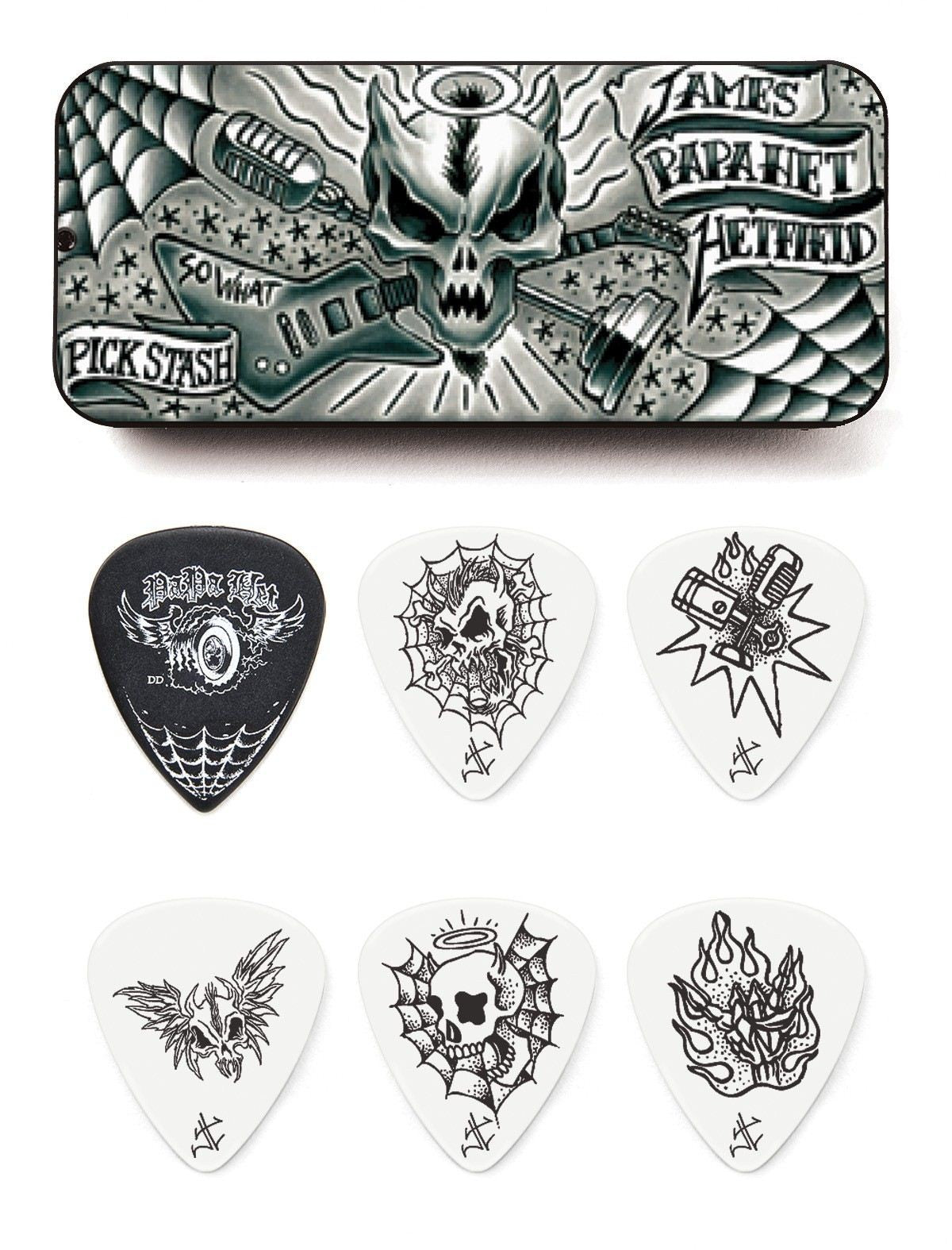 Dunlop JPH01T088 Estuche Metálico Púas James Hetfield 3