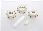 All Parts PK0178050 Parchment (Old White) Knob Set for Strat 1