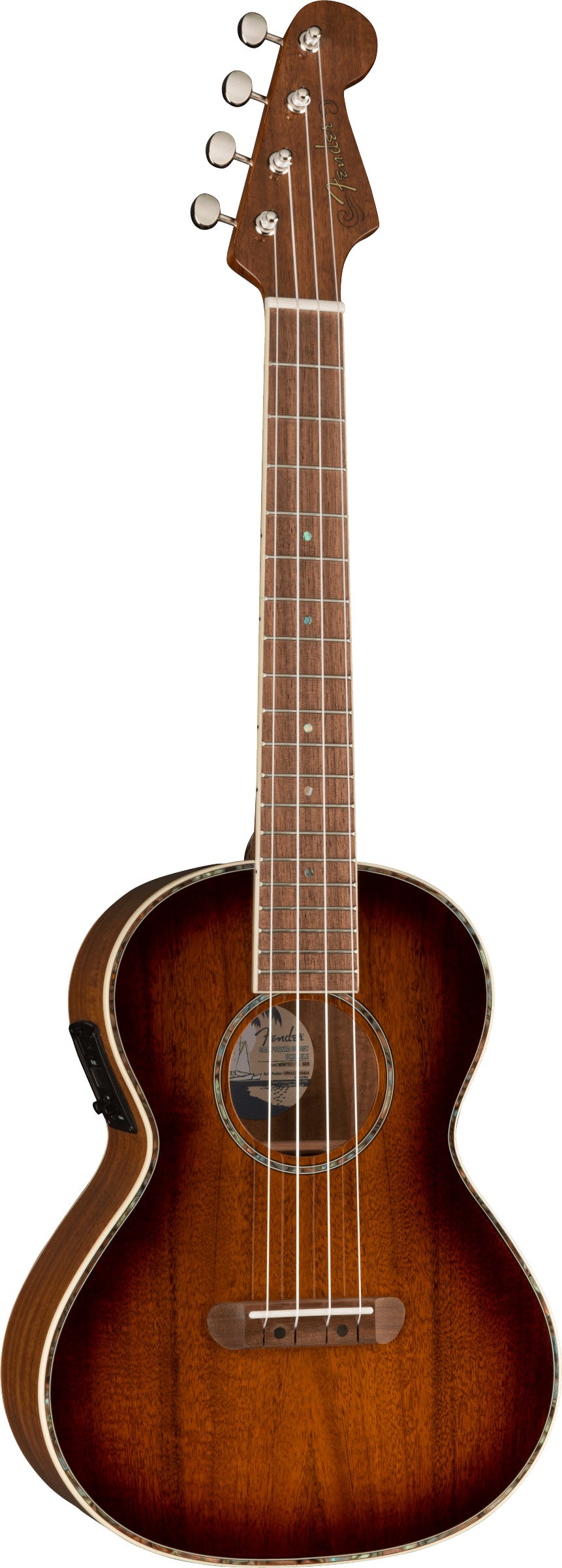 Fender Montecito Ukelele Electrificado Tenor Shaded Edge Burst 2