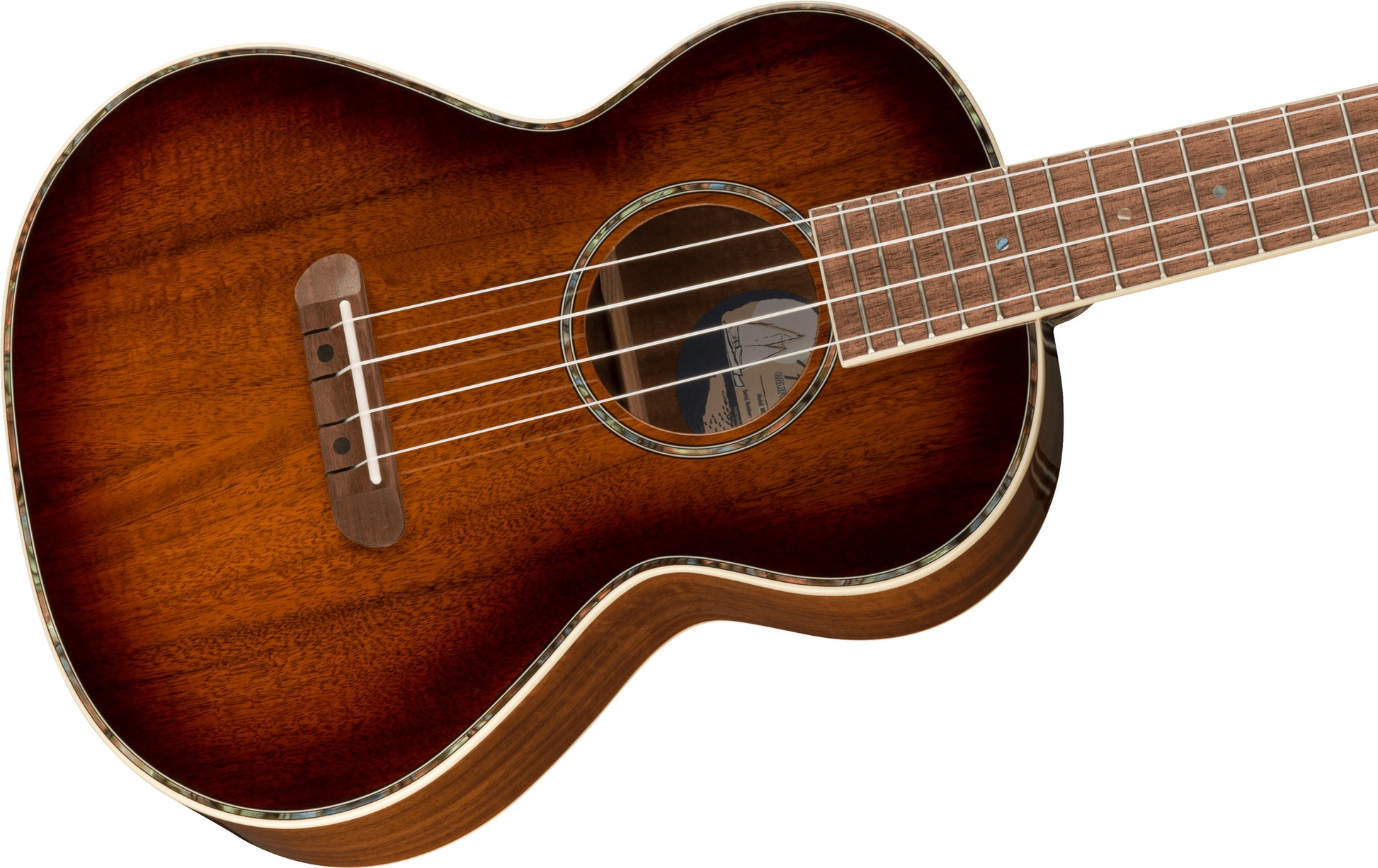 Fender Montecito Ukelele Electrificado Tenor Shaded Edge Burst 4