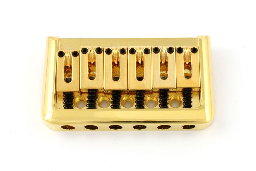 All Parts SB5107002 Non-Tremolo Bridge with Steel Saddles Gold with Screws 2-1/8 Spacing 1