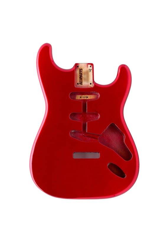 All Parts SBFCAR Replacement Body for Strat Alder Tremolo Routing Red Finish 1