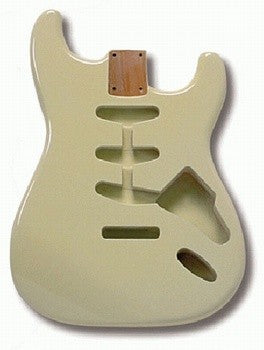 All Parts SBFOW Replacement Body for Strat Alder Tremolo Routing White Finish 1