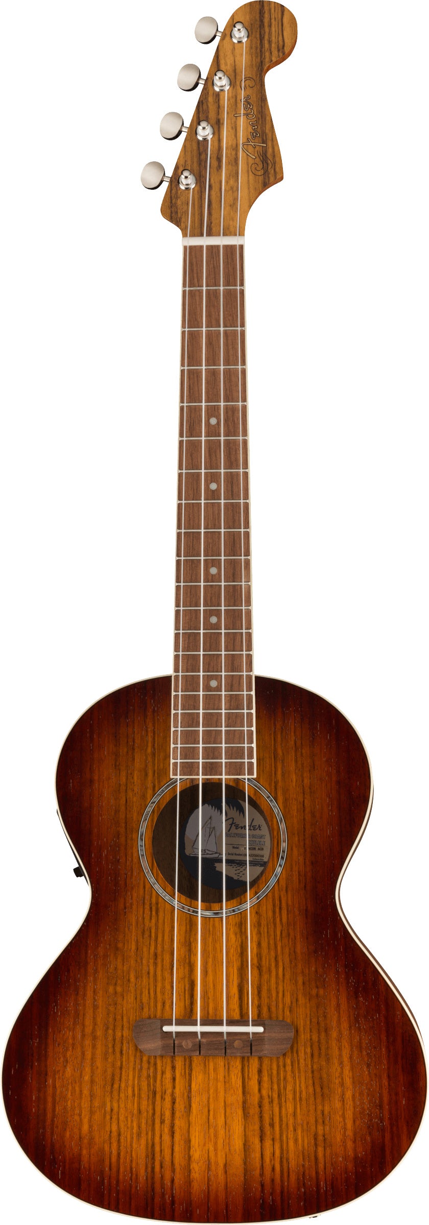 Fender Rincon Ukelele Electrificado Tenor Aged Cognac Burst 1