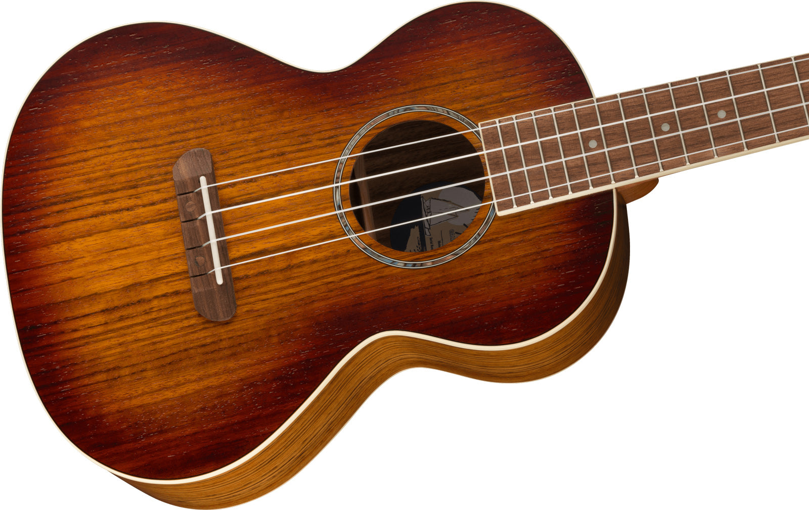 Fender Rincon Ukelele Electrificado Tenor Aged Cognac Burst 4