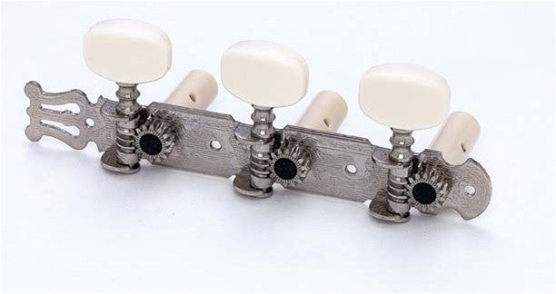 All Parts TK0125001 Classical Tuning Keys Nickel with White Plastic Buttons 1