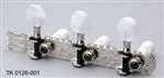 All Parts TK0126001 Classical Tuning Keys Nickel with Round White Pearloid But 1