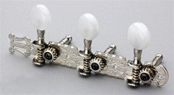 All Parts TK0778001 3 X 3 Tuning Keys Open Gear on Plank W White Round Buttons 1