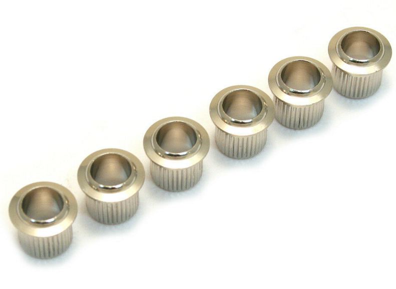 All Parts TK0789001 Tuning Key Bushings (6 Pieces) Press-Fit, Nickel 11/32 OD 1/4 Id. 1