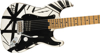 EVH Striped Series 78 Eruption MN Guitarra Eléctrica White with Black Stripes Relic 3