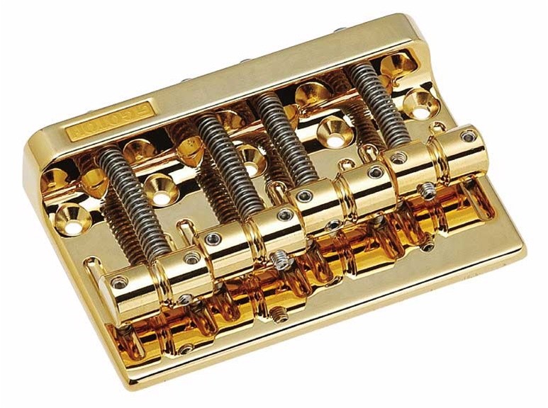 Gotoh BB0356002 201B4 Bass Bridge Gold with Screws 2-1/4 String Spacing 1