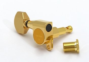 Gotoh TK7760L02 Mini Tuning Keys Schaller Style Gold 6-In-Line Left-Handed with Hardware 14:1 1