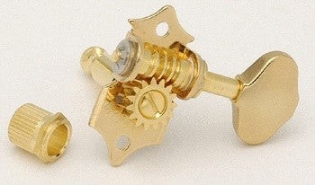 Gotoh TK7808002 Open Gear 3 X 3 Scalloped Buttons Gold Hardware 15:1 15/16 Screw Spacing 1