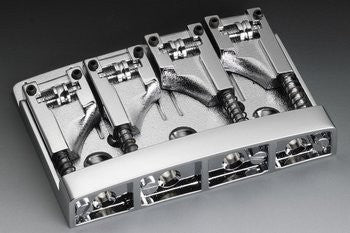 Schaller BB0318010 Bass Bridge with Rollers Chrome Adjustable Spacing 2-3/32 to 2-1/2 1