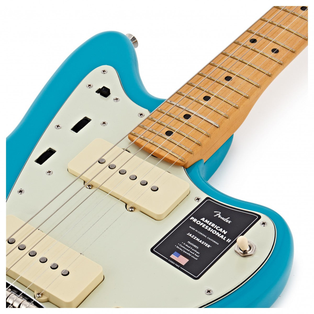 Fender American Professional II Jazzmaster MN Guitarra Eléctrica Miami Blue 11