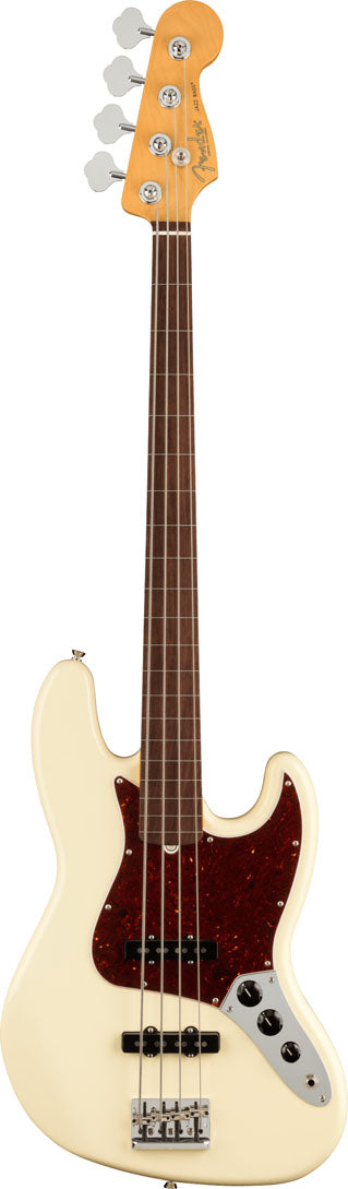 Fender American Professional II Jazz Bass Fretless RW Bajo Eléctrico Olympic White 1