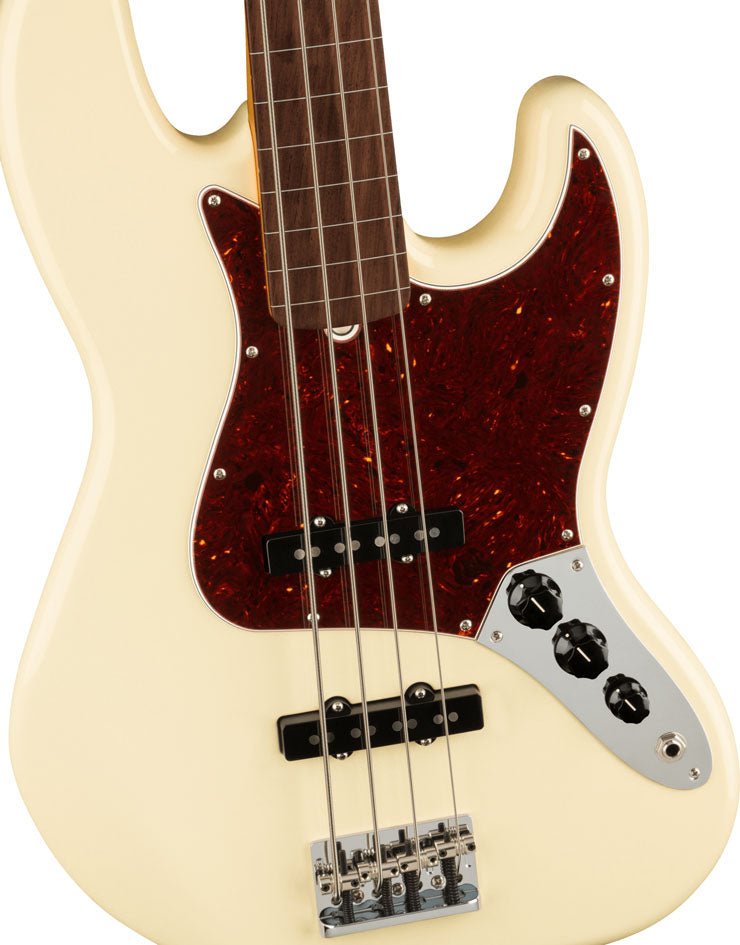 Fender American Professional II Jazz Bass Fretless RW Bajo Eléctrico Olympic White 4