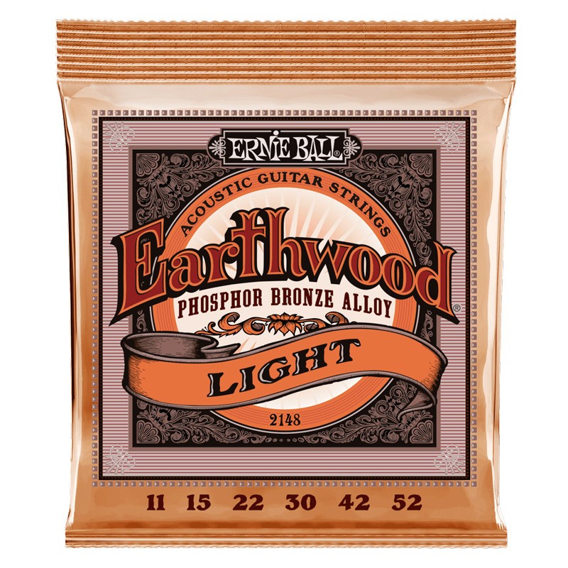 Ernie Ball 2148 Slinky Light Earthwood Phospor Bronze Juego Cuerdas Acústica 011-052 1