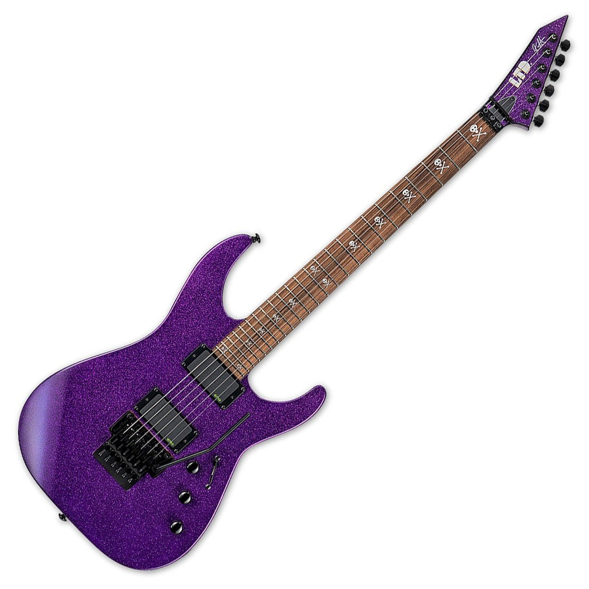 ESP LTD KH602 PSP Kirk Hammett Guitarra Eléctrica Purple Sparkle con Estuche 19