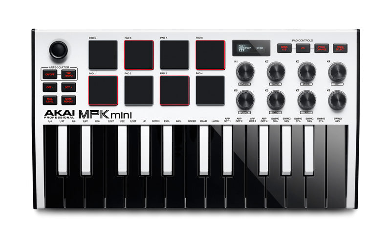 AKAI MPK Mini MK3 White Teclado Controlador USB Blanco 1