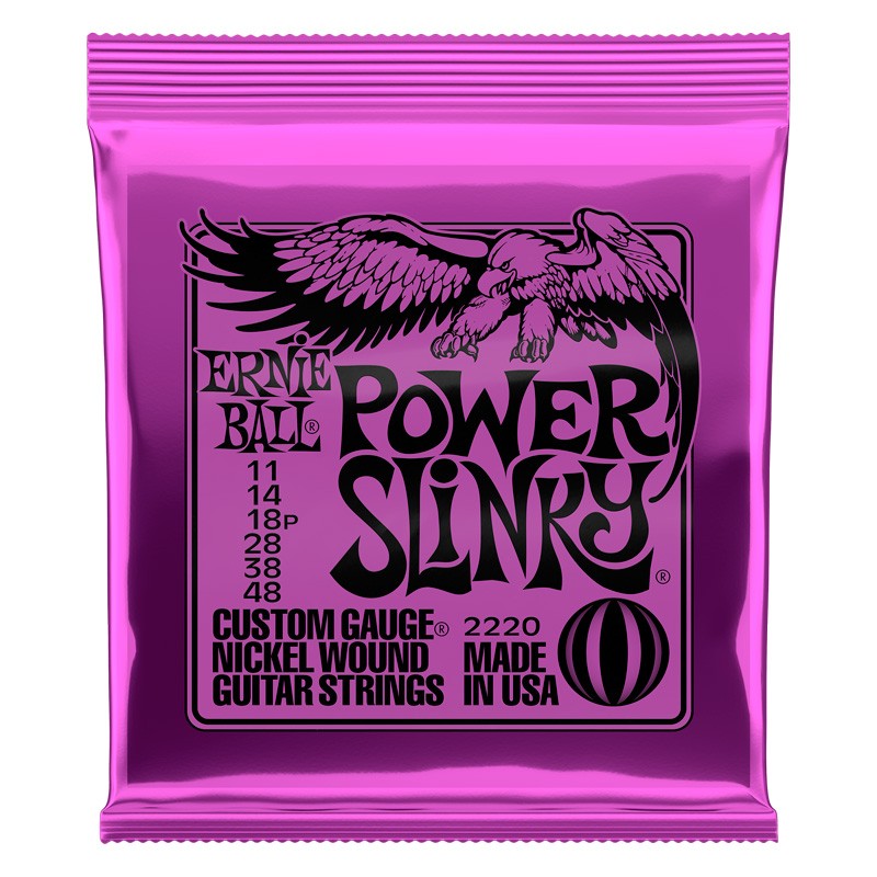 Ernie Ball 2220 Power Slinky Violeta Juego Cuerdas Eléctrica 011-048 1